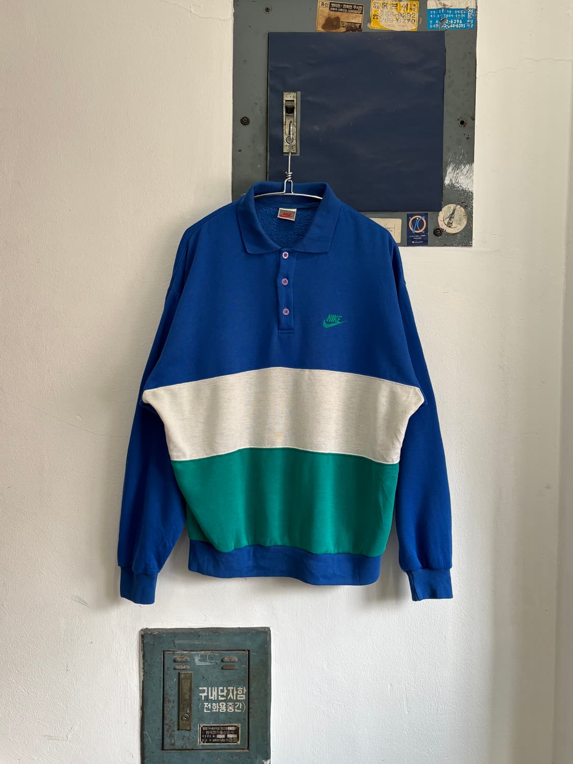 80s90s Nike Colorblock Rugby Shirt 상품이미지1