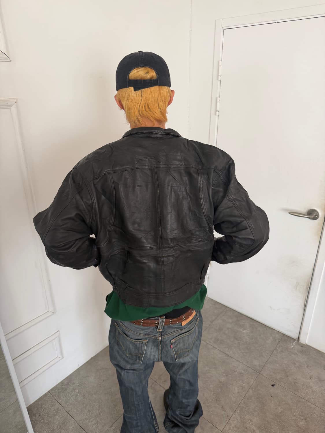 레더 봄버 자켓 상품이미지5