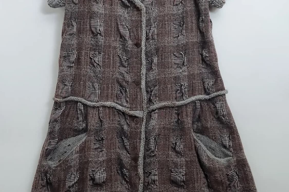 빈티지 브라운 니트 반팔 원피스 [38] 상품이미지4
