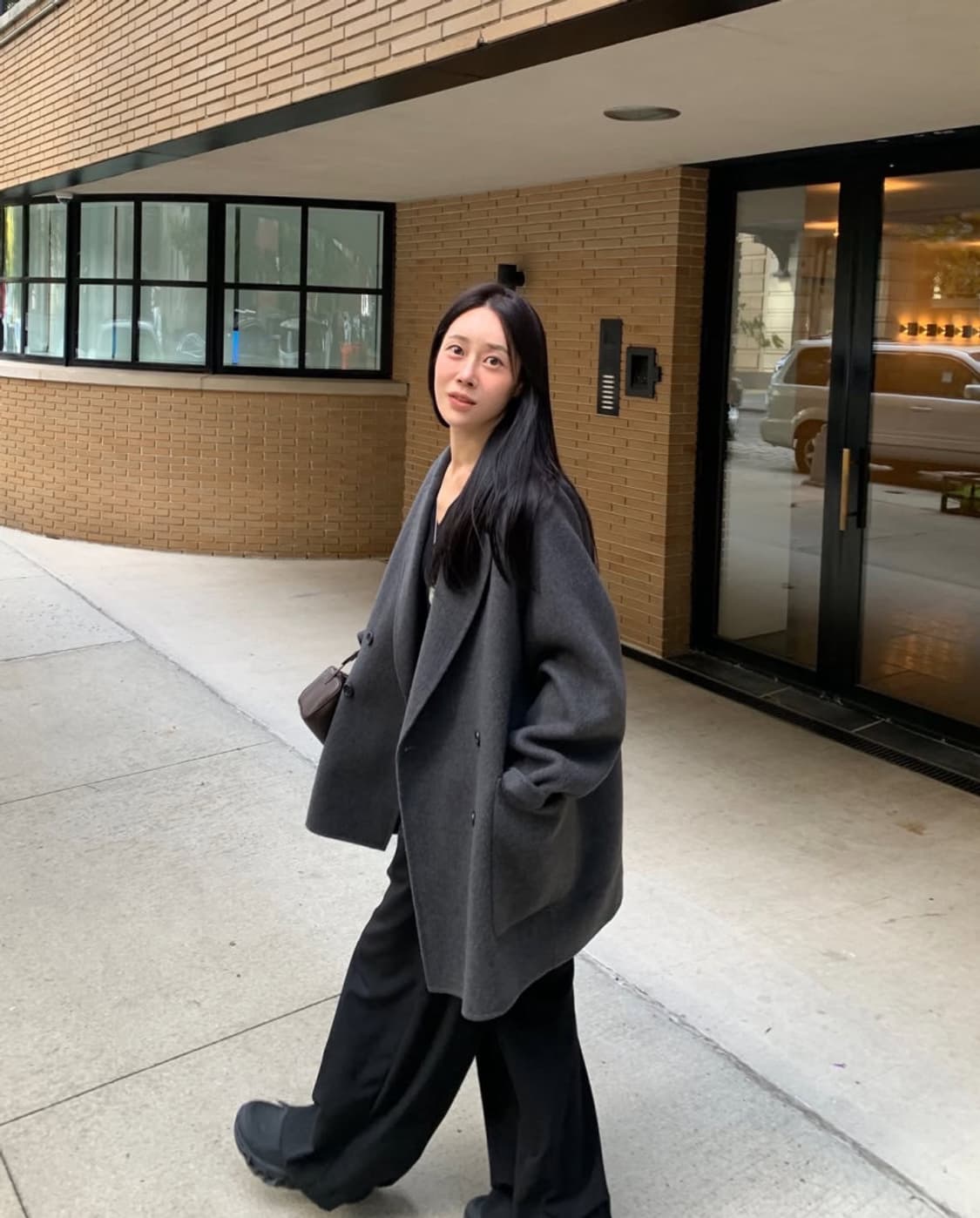 BR 브런치 티너 하프 코트 블랙  상품이미지1