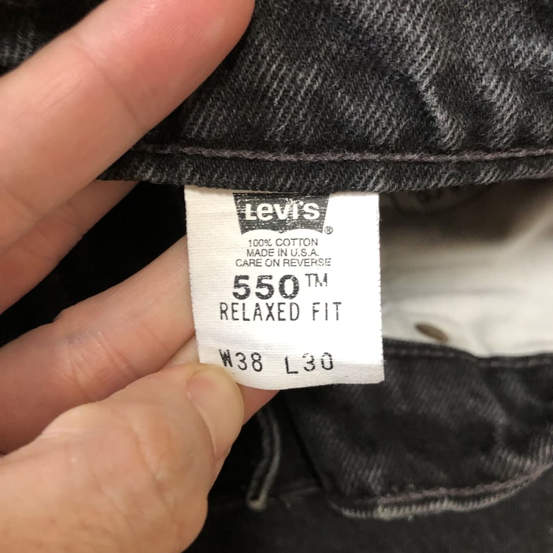 (34) 90's 리바이스 Levi's 미국 550 릴렉스드핏 흑청 데님 상품이미지3