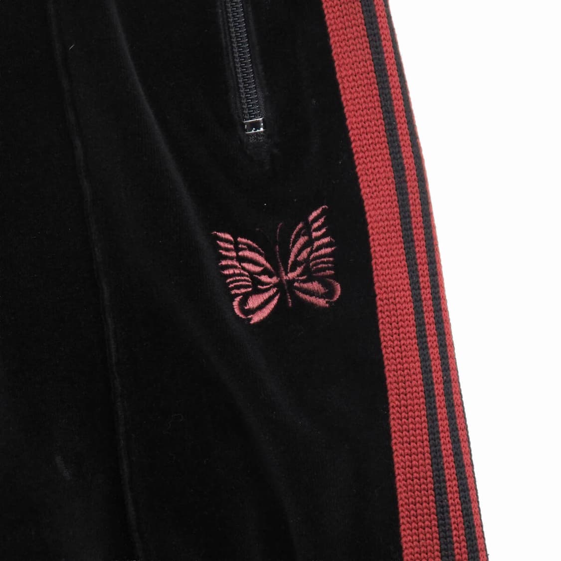 Needles 니들스 벨로아 트랙팬츠 블랙 레드 - M사이즈 상품이미지3