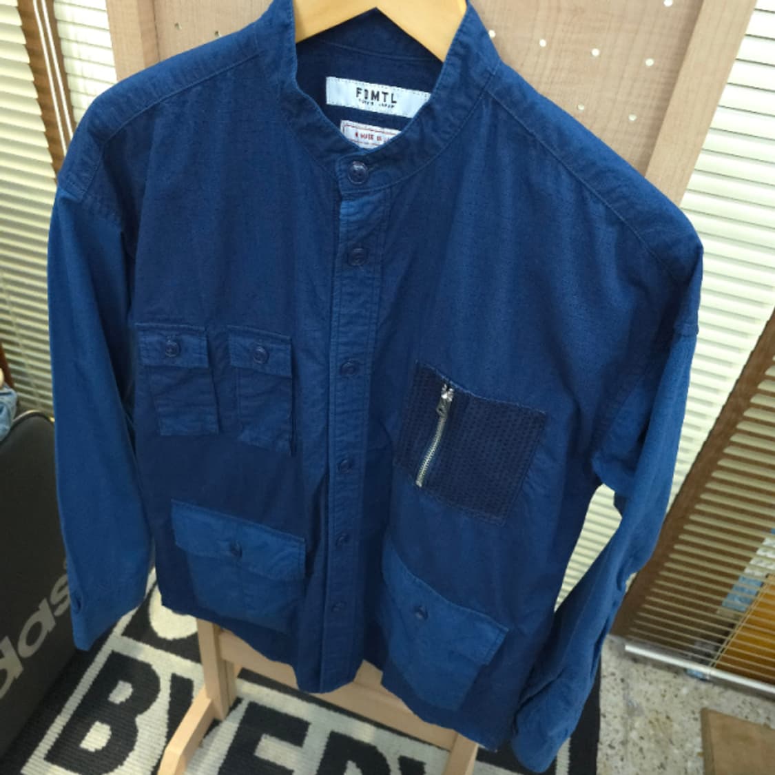 FDMTL Indigo Utility Stand Collar Shirt  상품이미지9