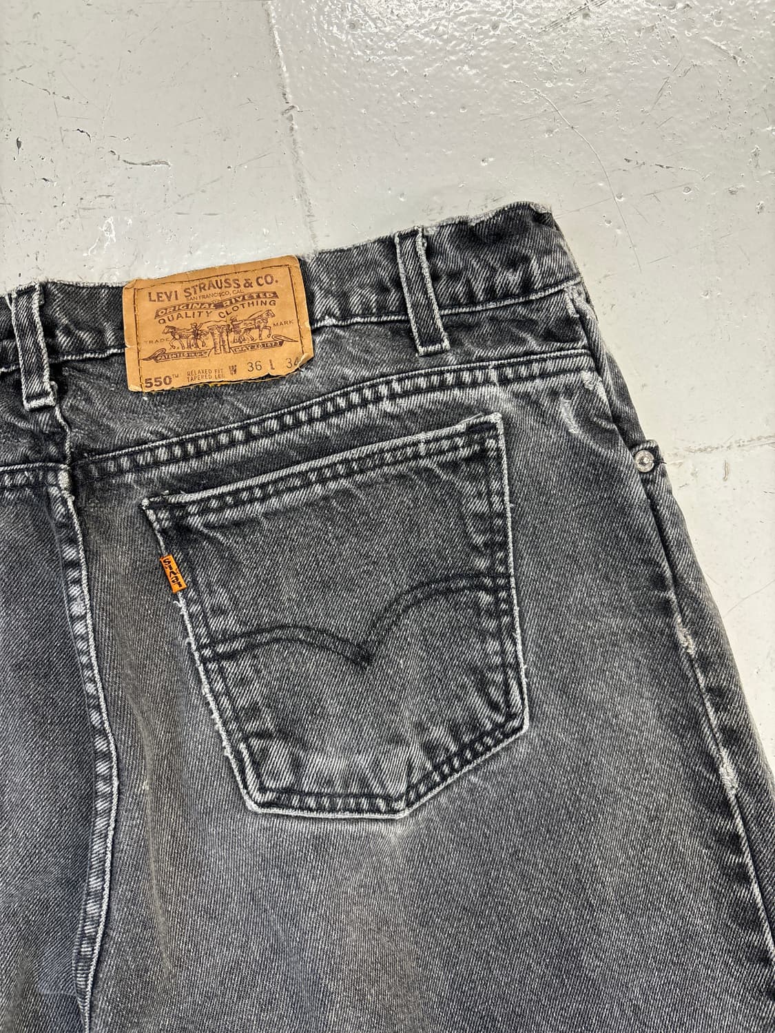 MADE IN USA 🇺🇸  90's 리바이스 550 오렌지탭 흑청 상품이미지7