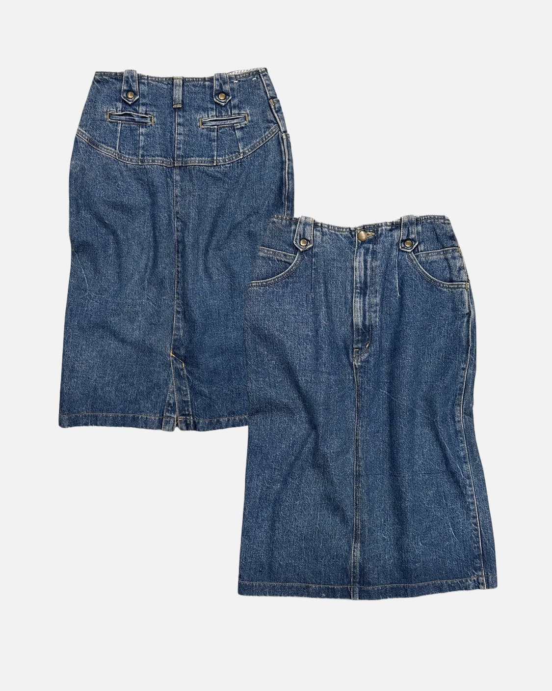 beltless dart denim skirt 상품이미지1