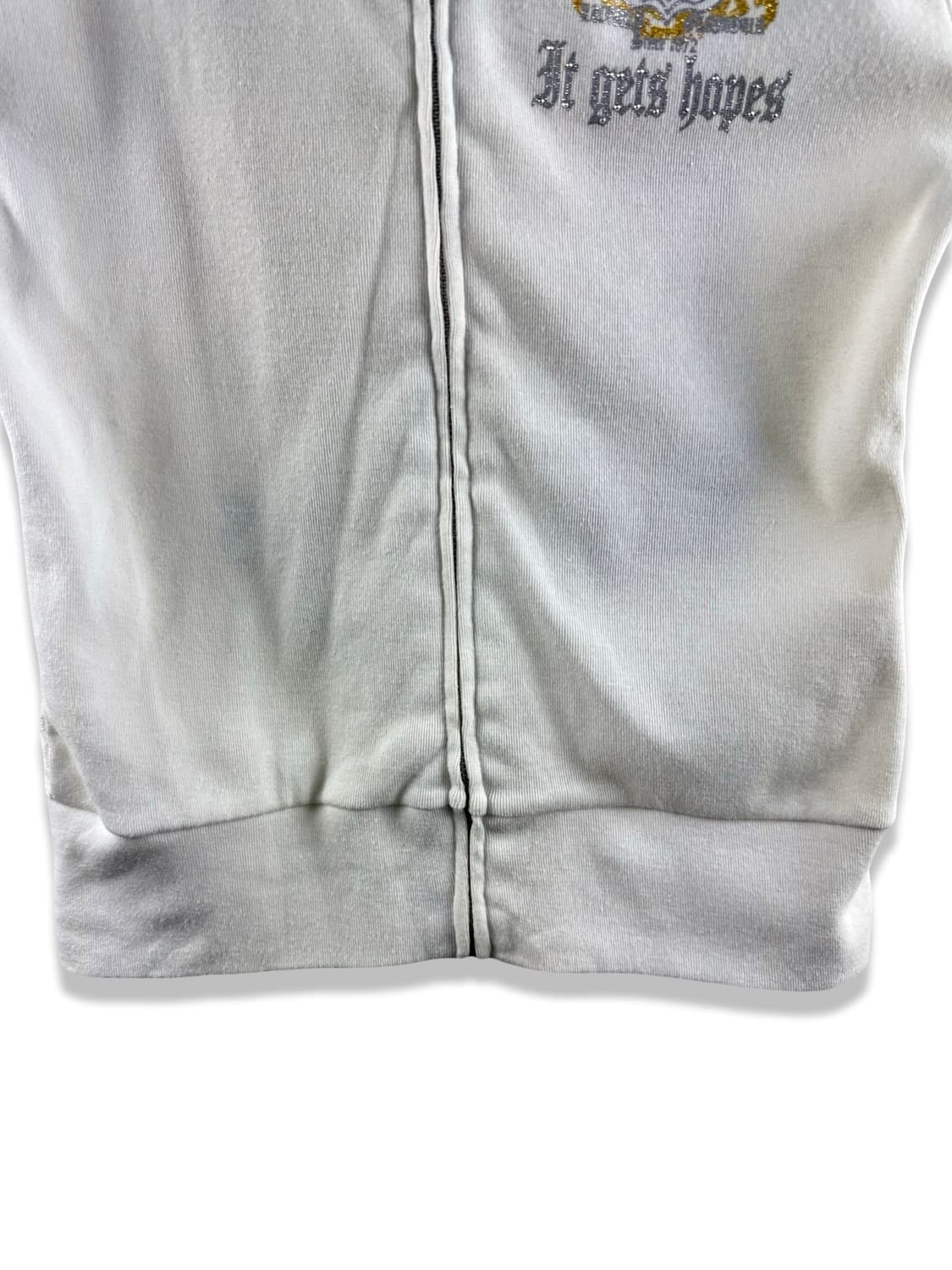 JPN Y2K 갸루 레이스 딱붙 반팔후드집업2740 상품이미지4