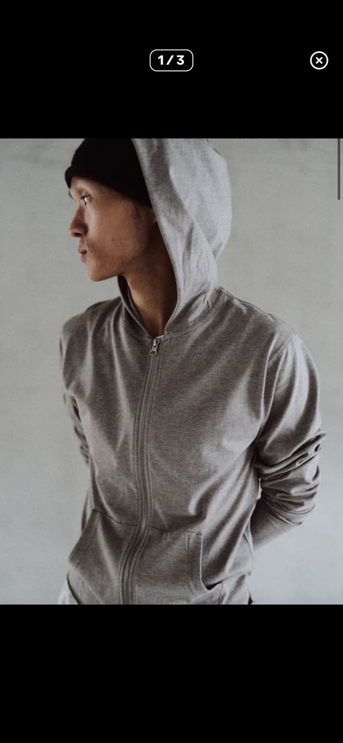 Mono Prive 모노프리베 텍스쳐드 후디 집업 웜그레이 3사이즈 상품이미지3