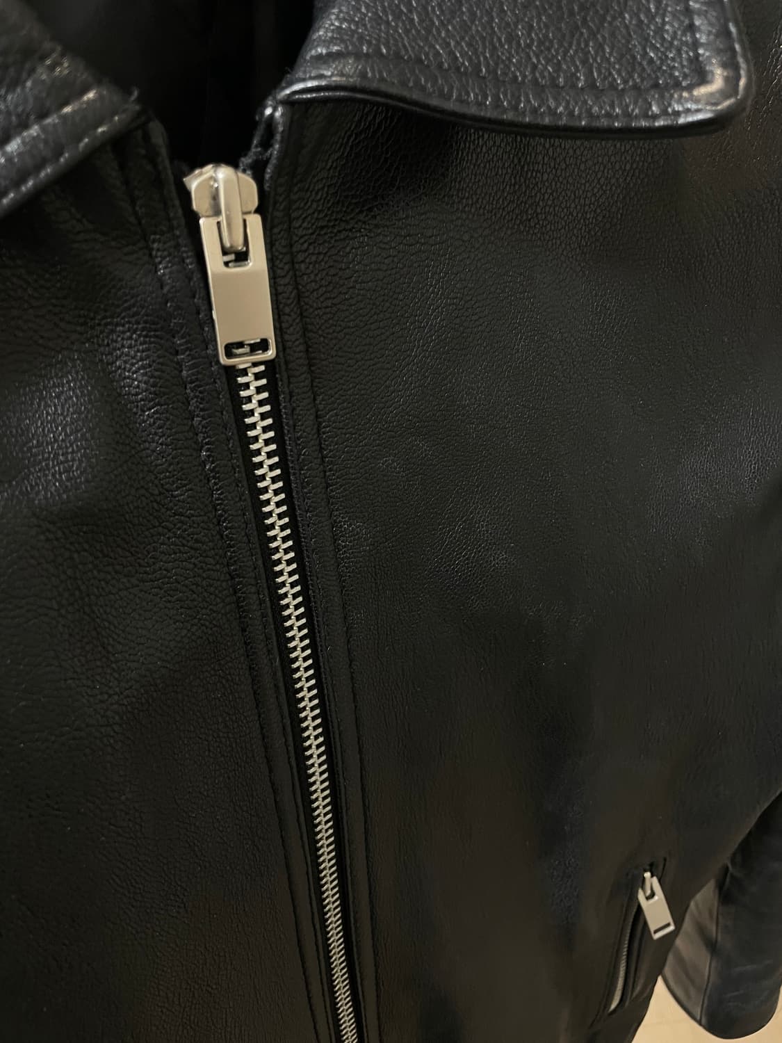 (XL) 싱글라이더 고트스킨 염소 가죽 레더 자켓 상품이미지7