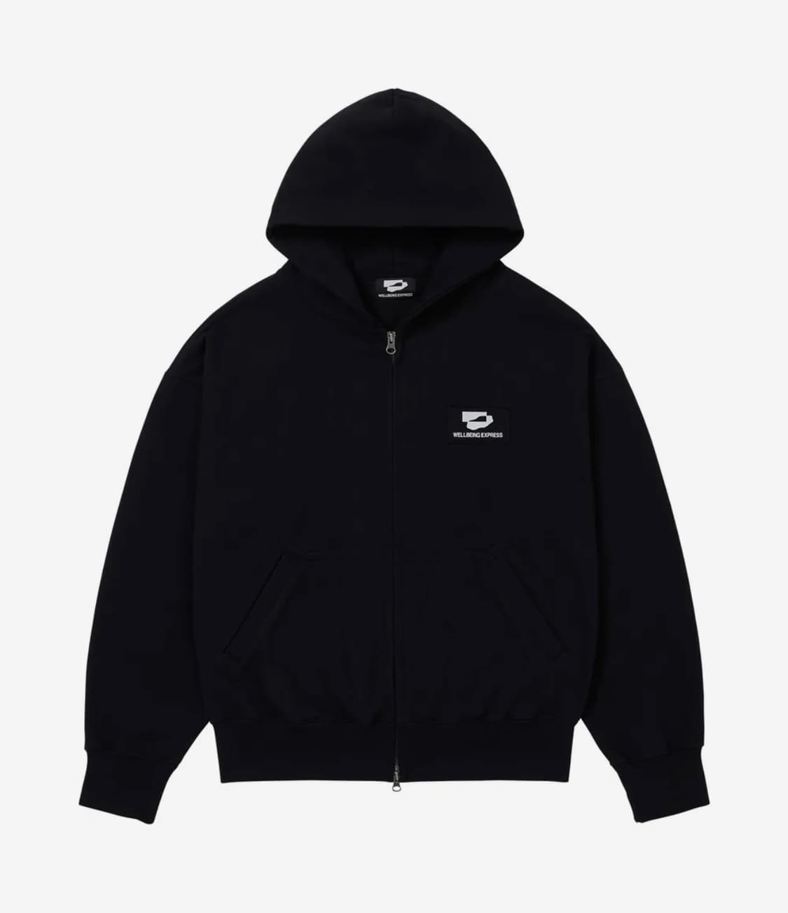 웰빙익스프레스 후드집업 Logo Patch Zip Up Black (M) 상품이미지1
