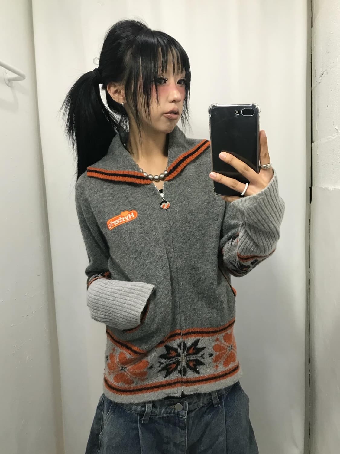 Hysteric Glamour Logo Knit Zip-Up 상품이미지4