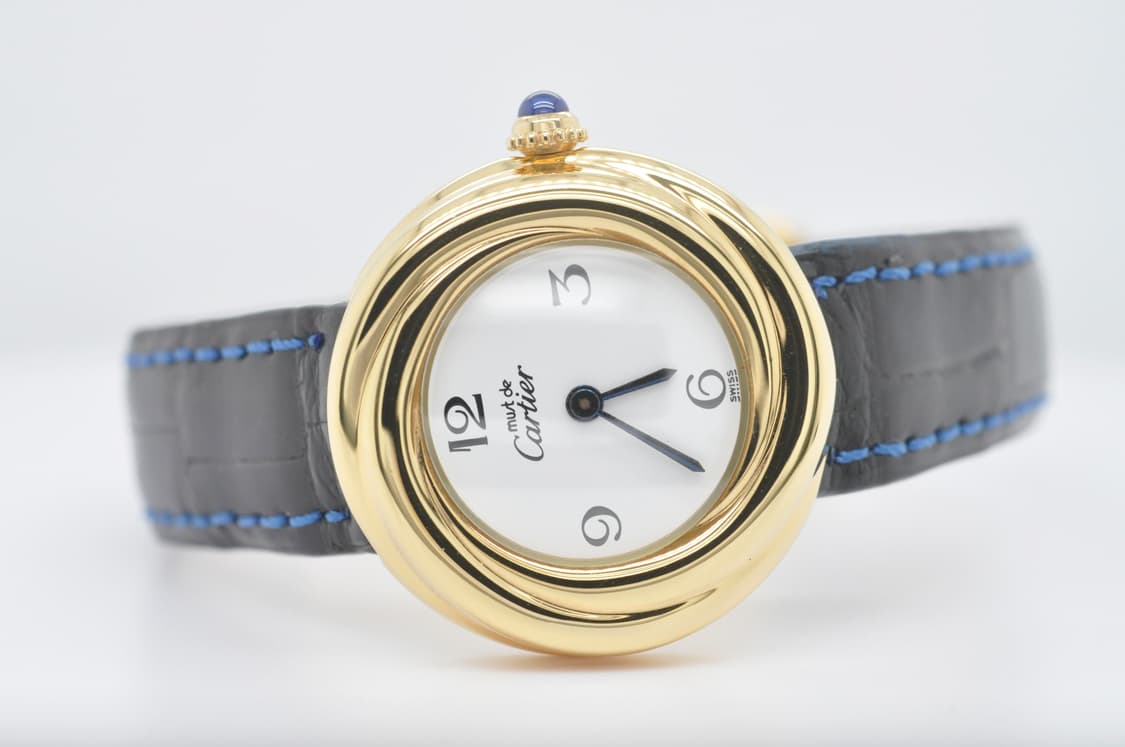 까르띠에 트리니티 금장 중고명품 손목시계 심플 다이얼 여성 천연 가죽시계 상품이미지4
