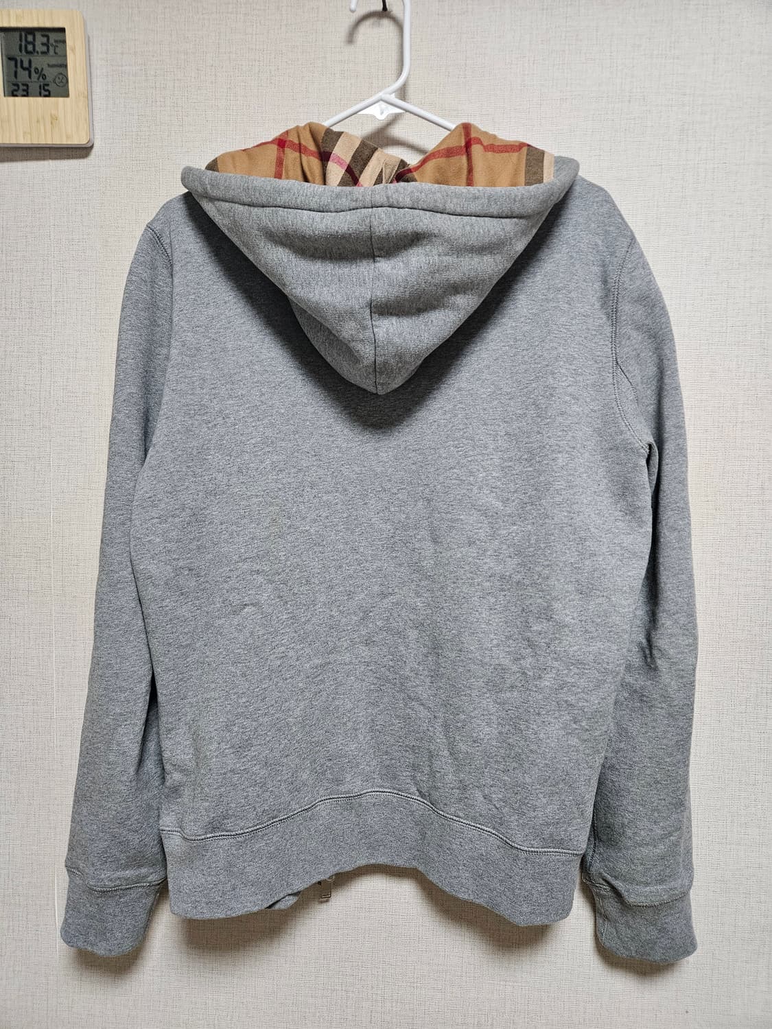 버버리 클레어든 후드집업 그레이 멜란지 M 상품이미지5