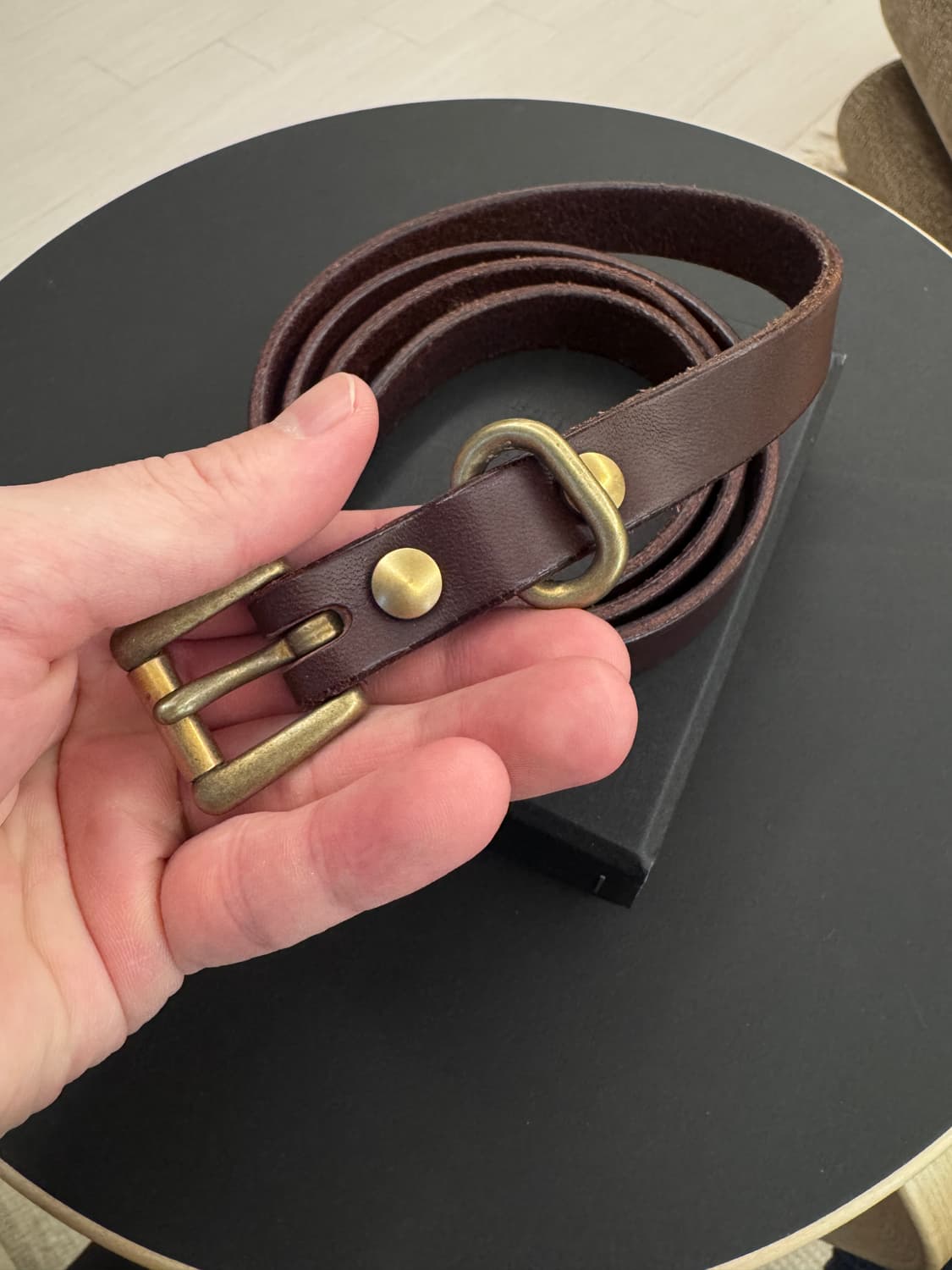 요코사카모토 스탠다드 슬림 벨트 브라운 상품이미지2