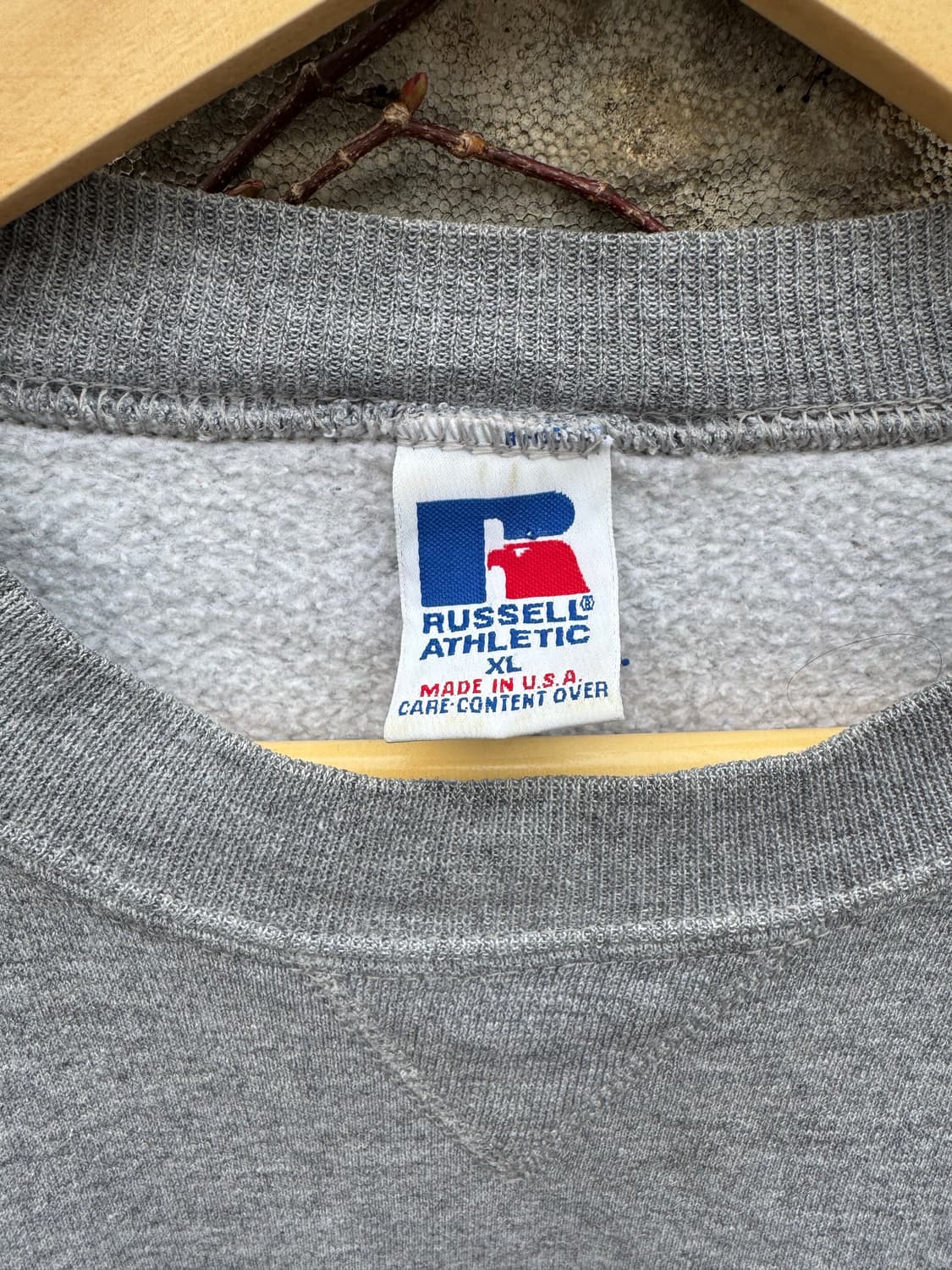 90s 러셀 애슬레틱 빈티지 자수 스웻 셔츠 맨투맨 그레이 xl 상품이미지4