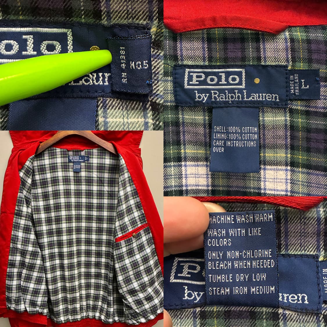 (L/105)폴로랄프로렌 코튼 스윙톱 해링턴자켓 바라쿠타 레드 상품이미지9