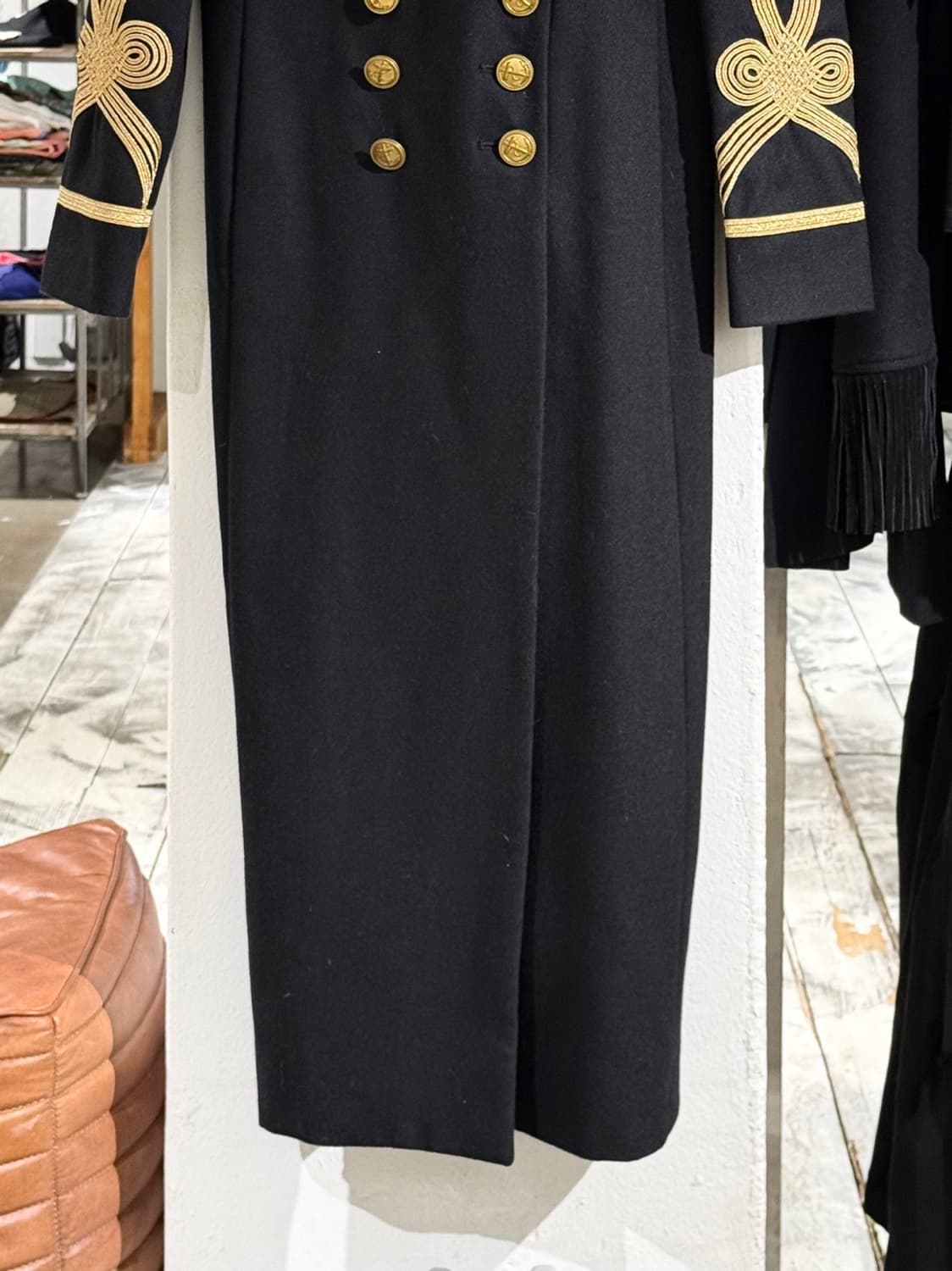 데님 앤 서플라이 블랙 나폴레옹 금장 롱 코트 상품이미지3