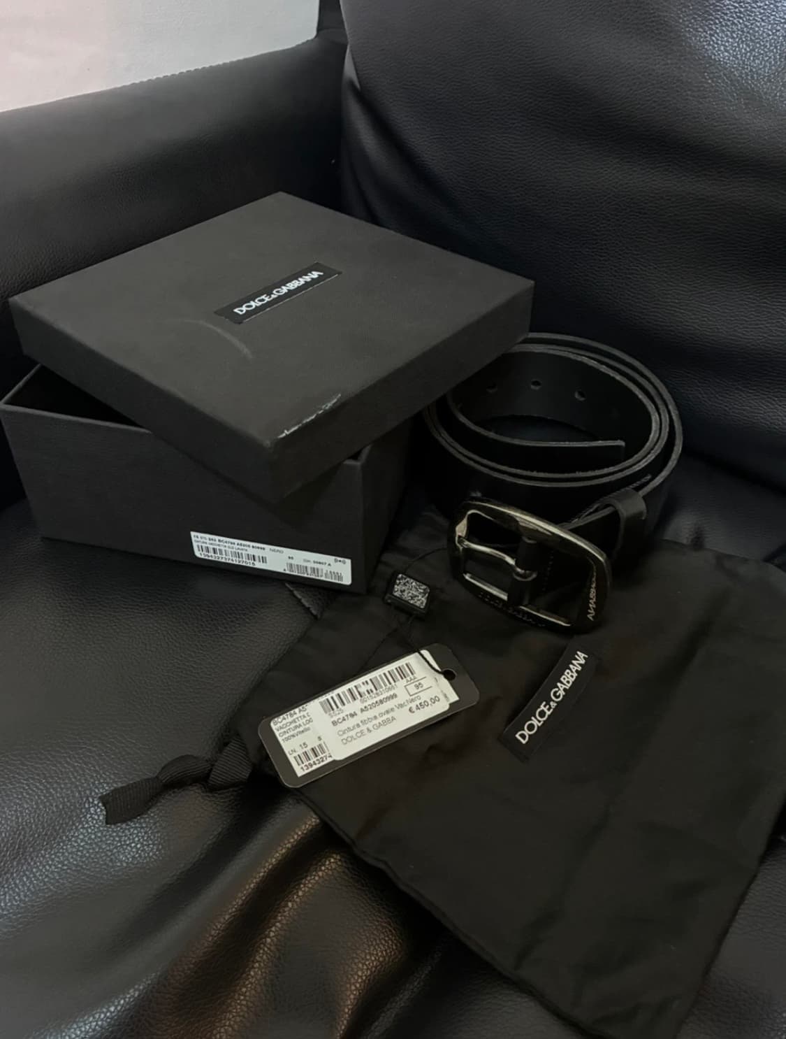 돌체앤가바나 레더 오벌 벨트 블랙 상품이미지1