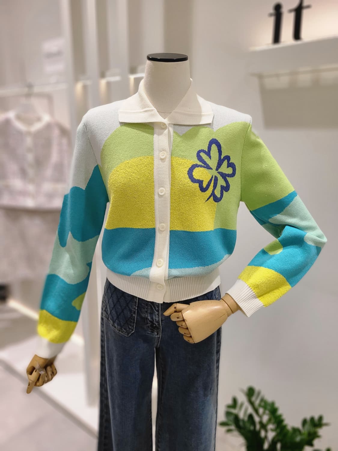 잇미샤 컬러블럭 카라 가디건 상품이미지10