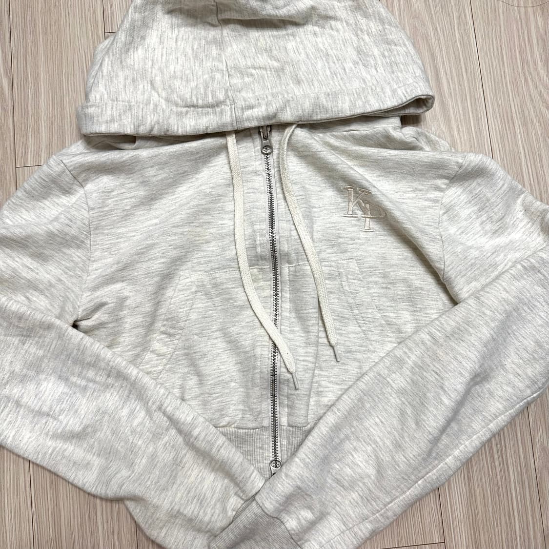 실사) 카키포인트 Kp Basic Hoodie 오트밀 상품이미지2