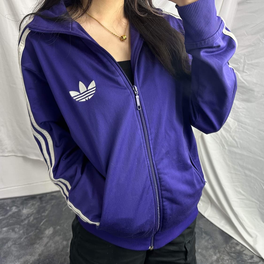 아디다스 파이어버드 퍼플 희귀저지 집업(100) 상품이미지1