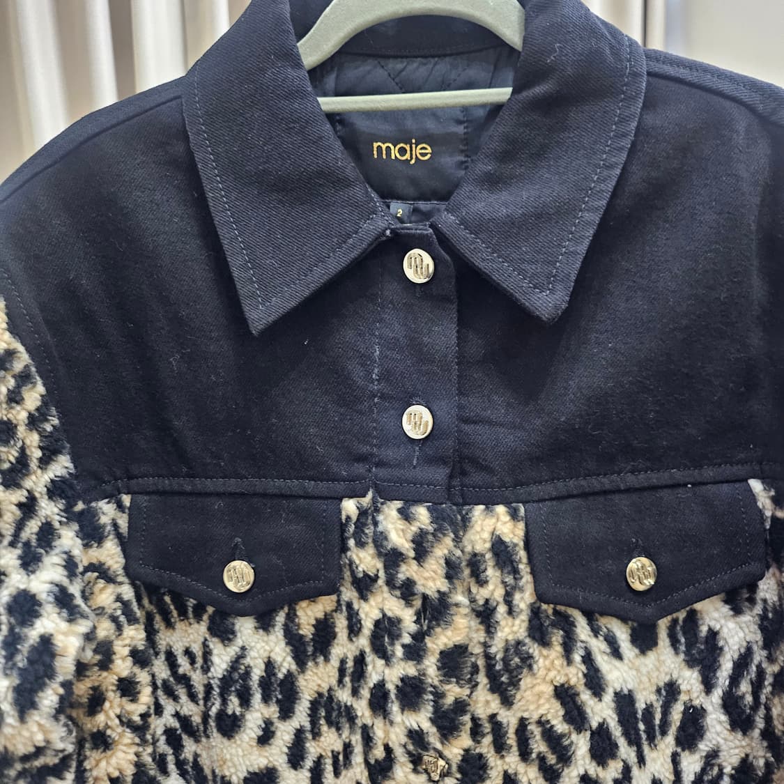 마쥬 데님 플리스 얇은 패딩 자켓 상품이미지1