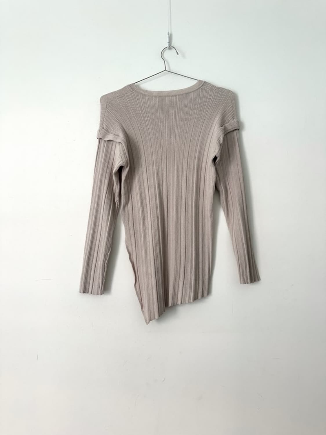 Ribbed open slim knit / beige 상품이미지7