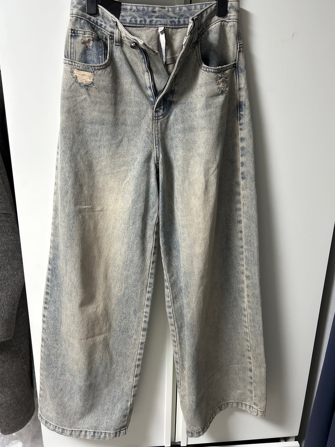 노이어포우먼 더티워싱 와이드 데님 팬츠 36 상품이미지3