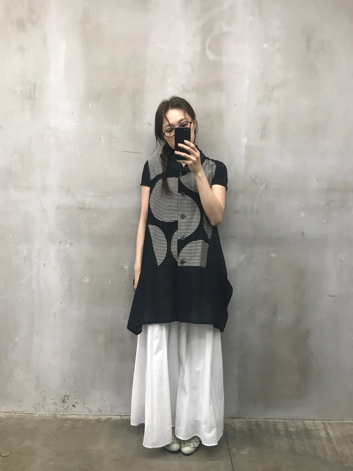 Patterned ballon long vest 상품이미지6