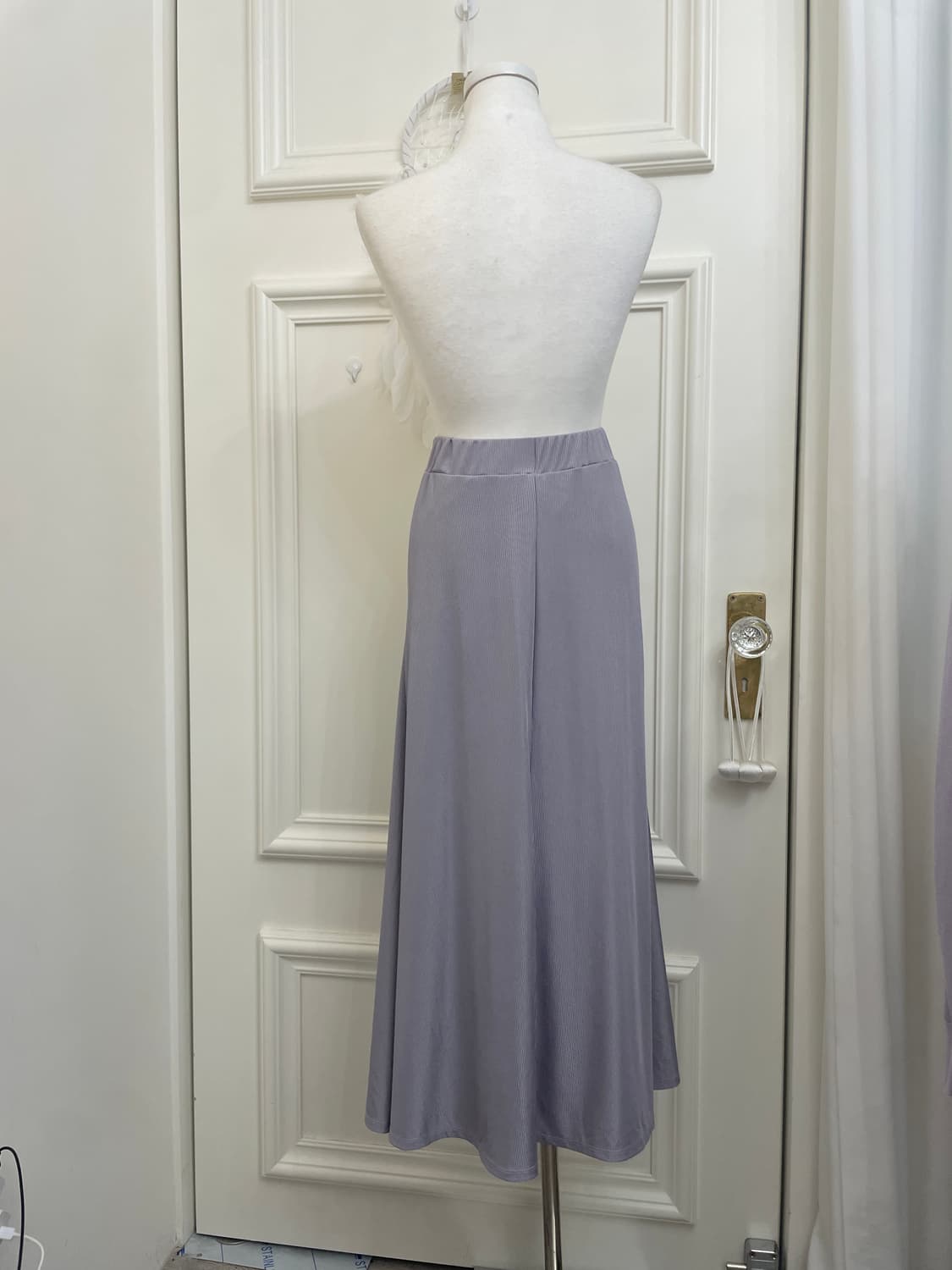 lavender basic long banding skirt 상품이미지3