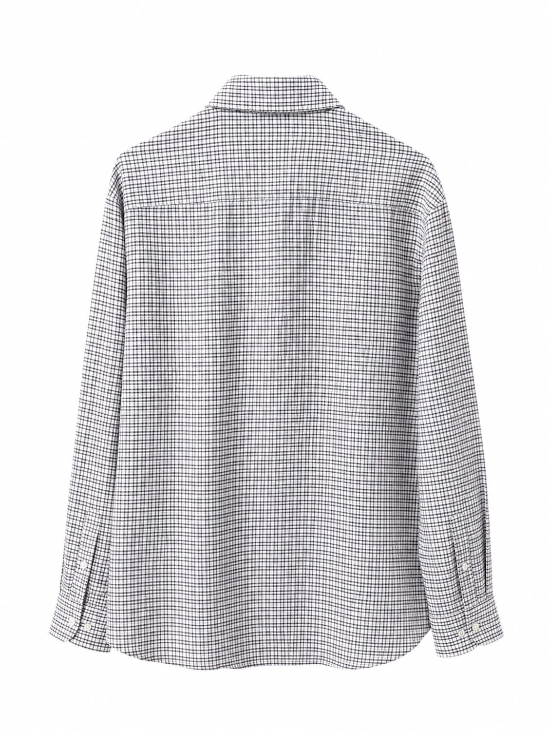 (1회착용) Massimo Dutti  린넨 체크 셔츠 XL 상품이미지6