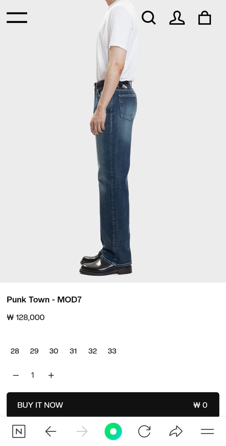 모드나인 진청 스트레이트핏 상품이미지3