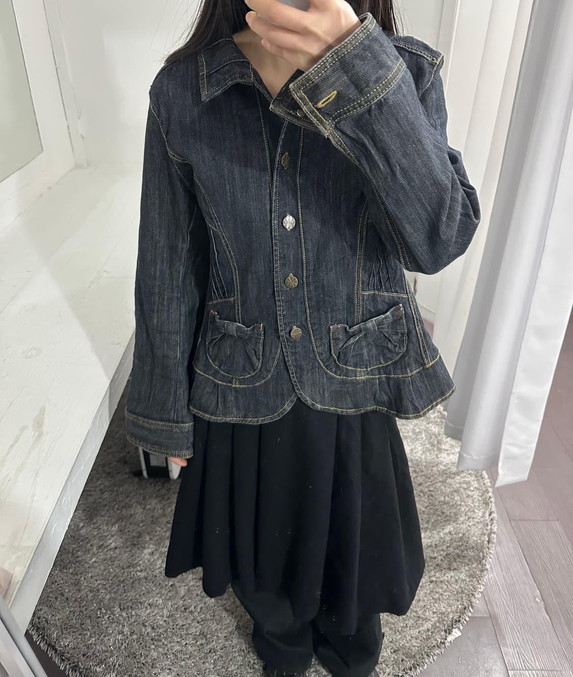 lapine blanche denim ribbon pocket jacke 상품이미지2