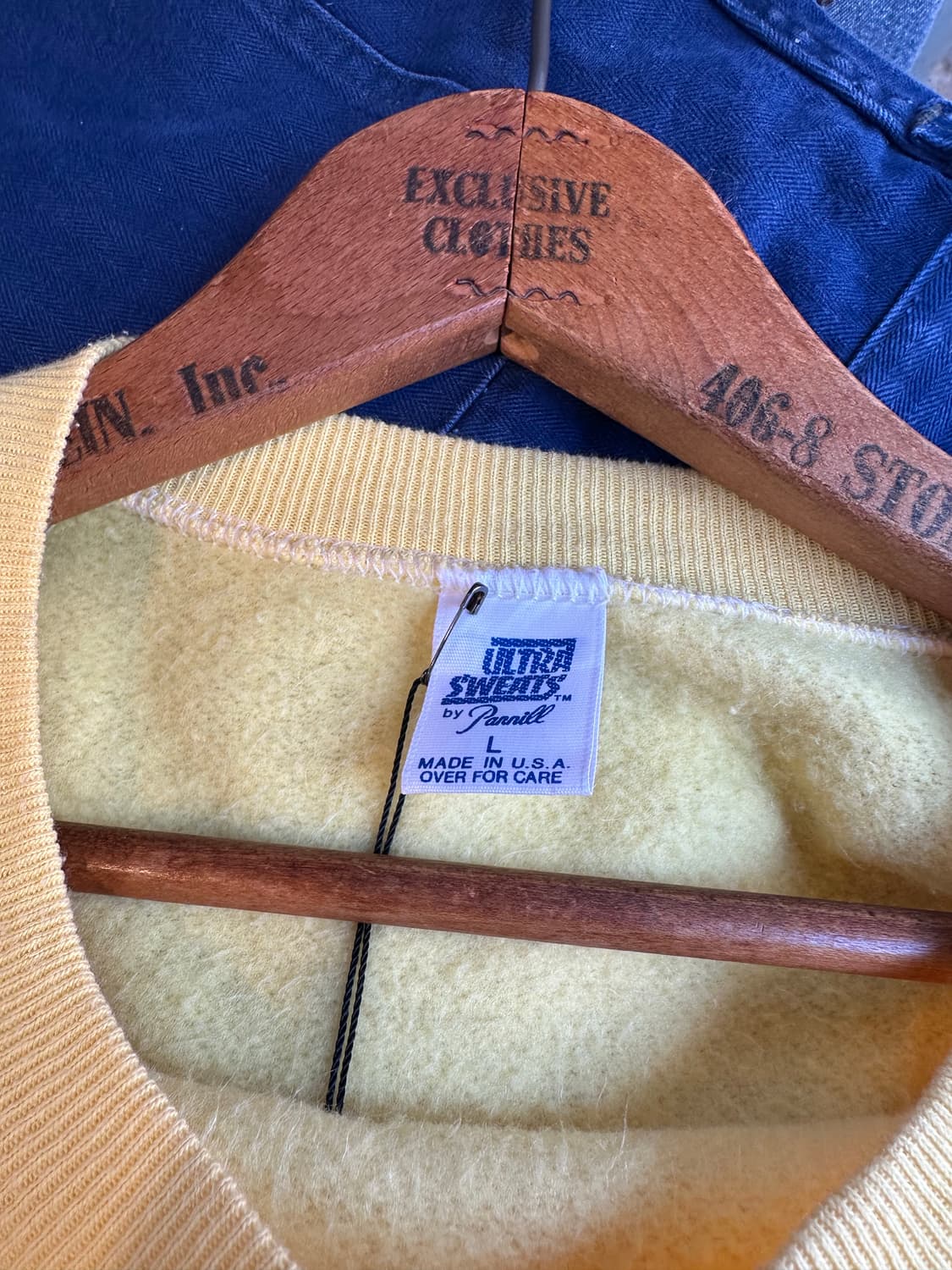 90s 50/50 플레인 스웻셔츠 옐로우 made in usa  상품이미지6