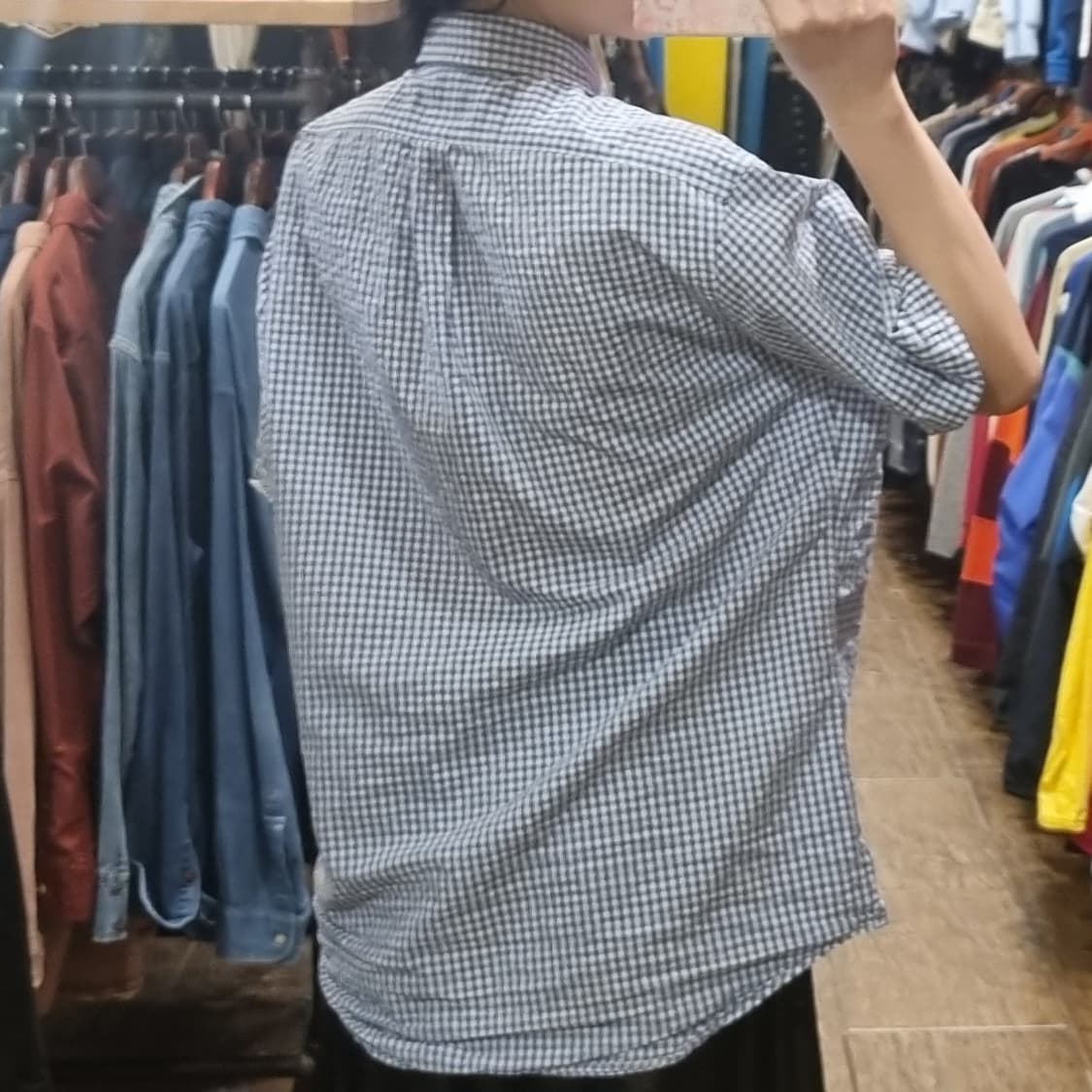 [Hi] 폴로 체크 반팔셔츠 블루 상품이미지5