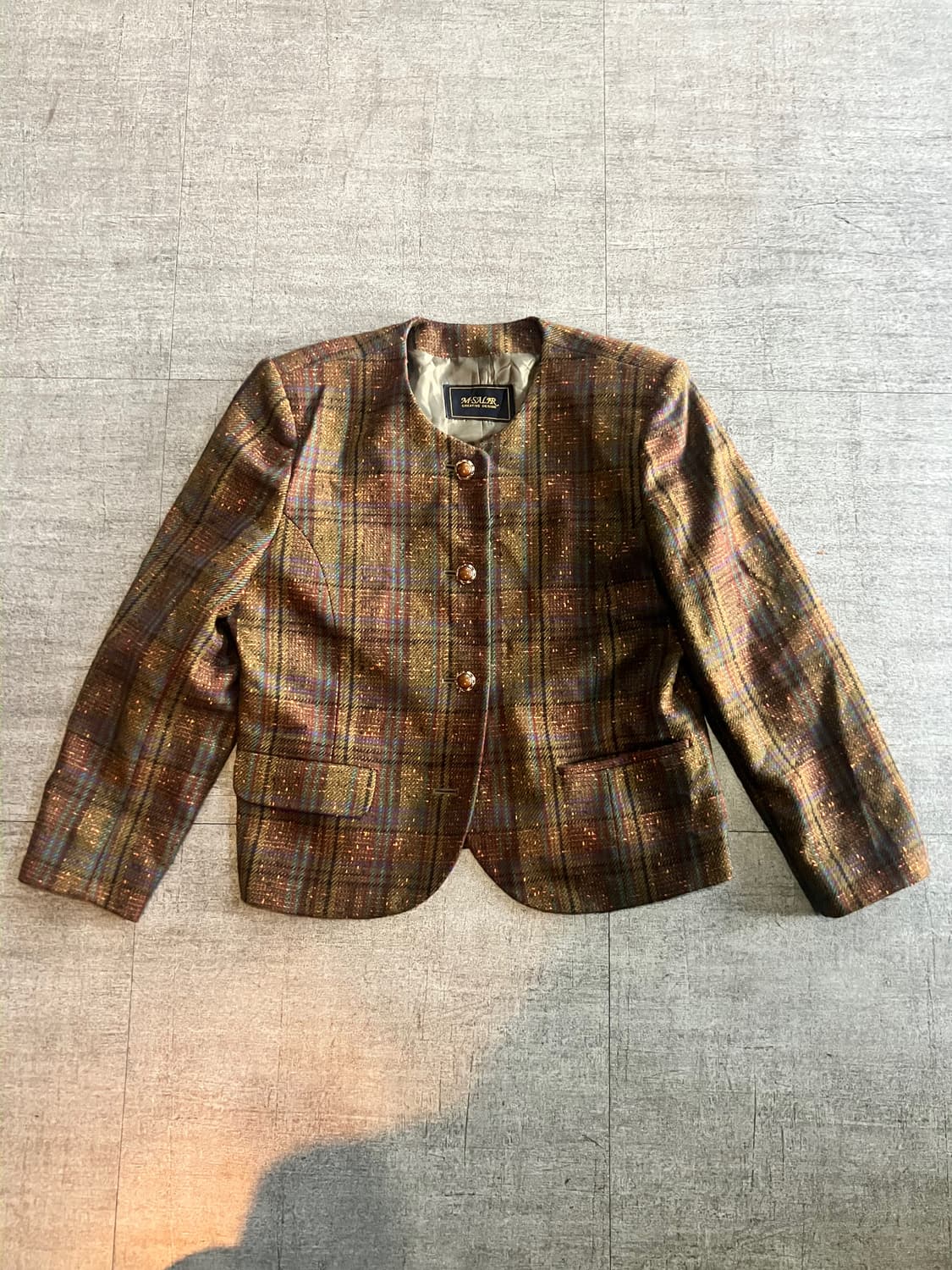 일본빈티지 Mssljr 하구미모리걸 달천깔페어리 복고풍 트위드자켓 상품이미지1
