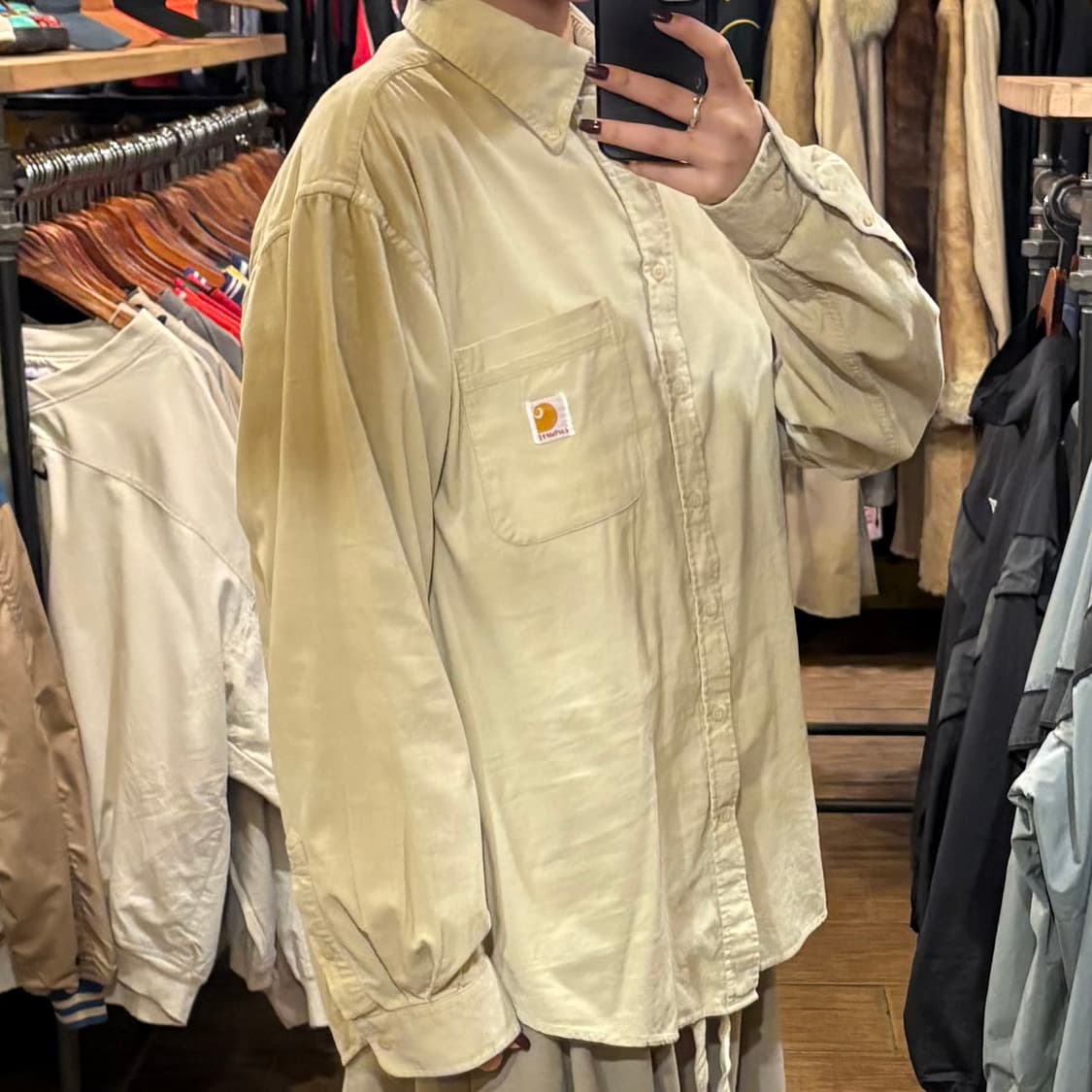 [HI] Carhartt 칼하트 코듀로이 긴팔셔츠 라이트베이지 상품이미지4