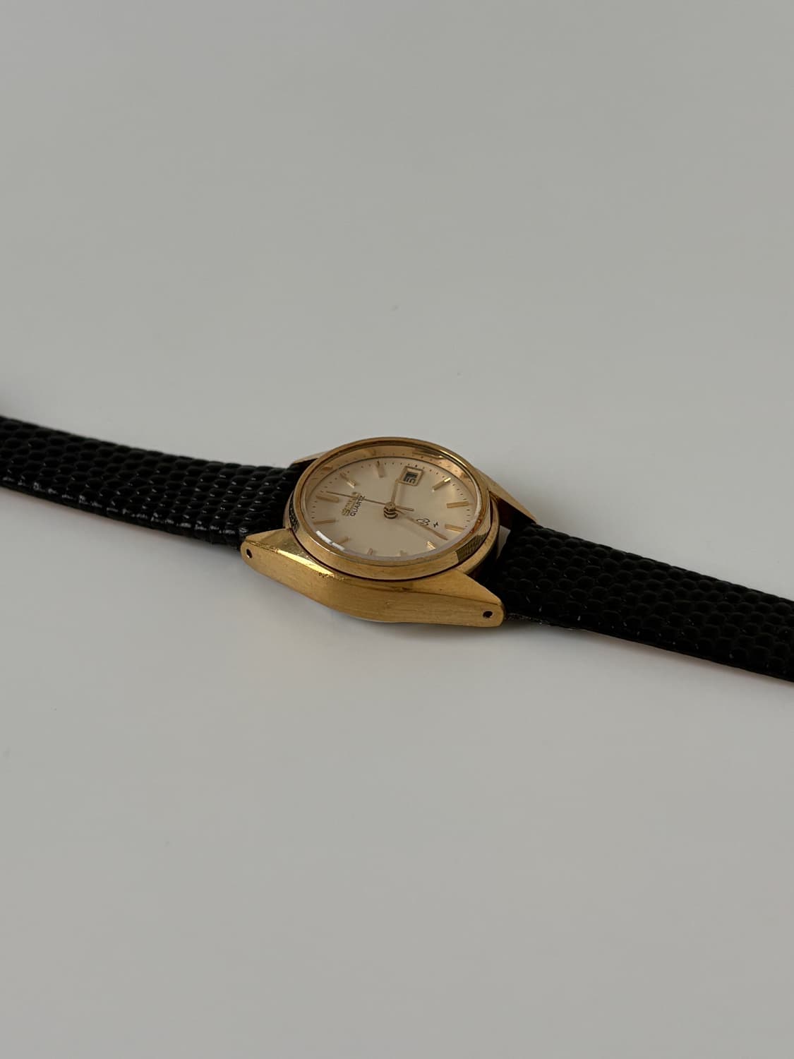 1970s Texture Dial Gold Ladies Quartz 상품이미지6