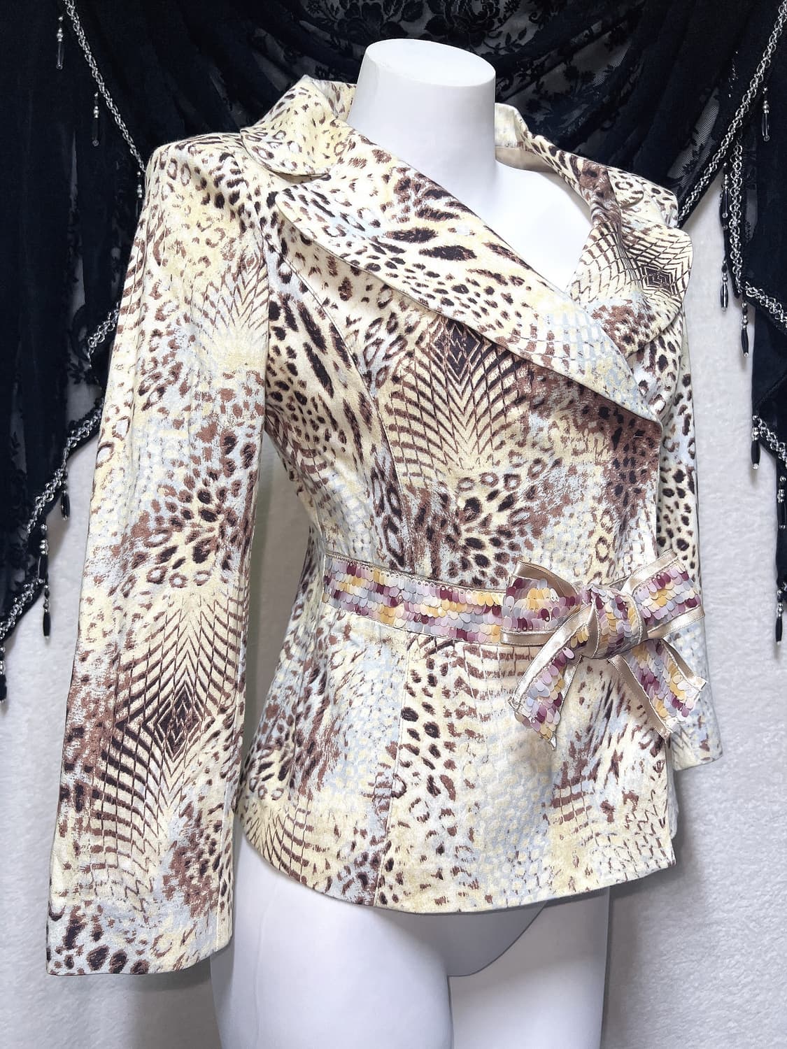 레오파드 호피 지브라 애니멀패턴 자켓 오네갸루 펑크 오리엔탈 핀터 빈티지 상품이미지3