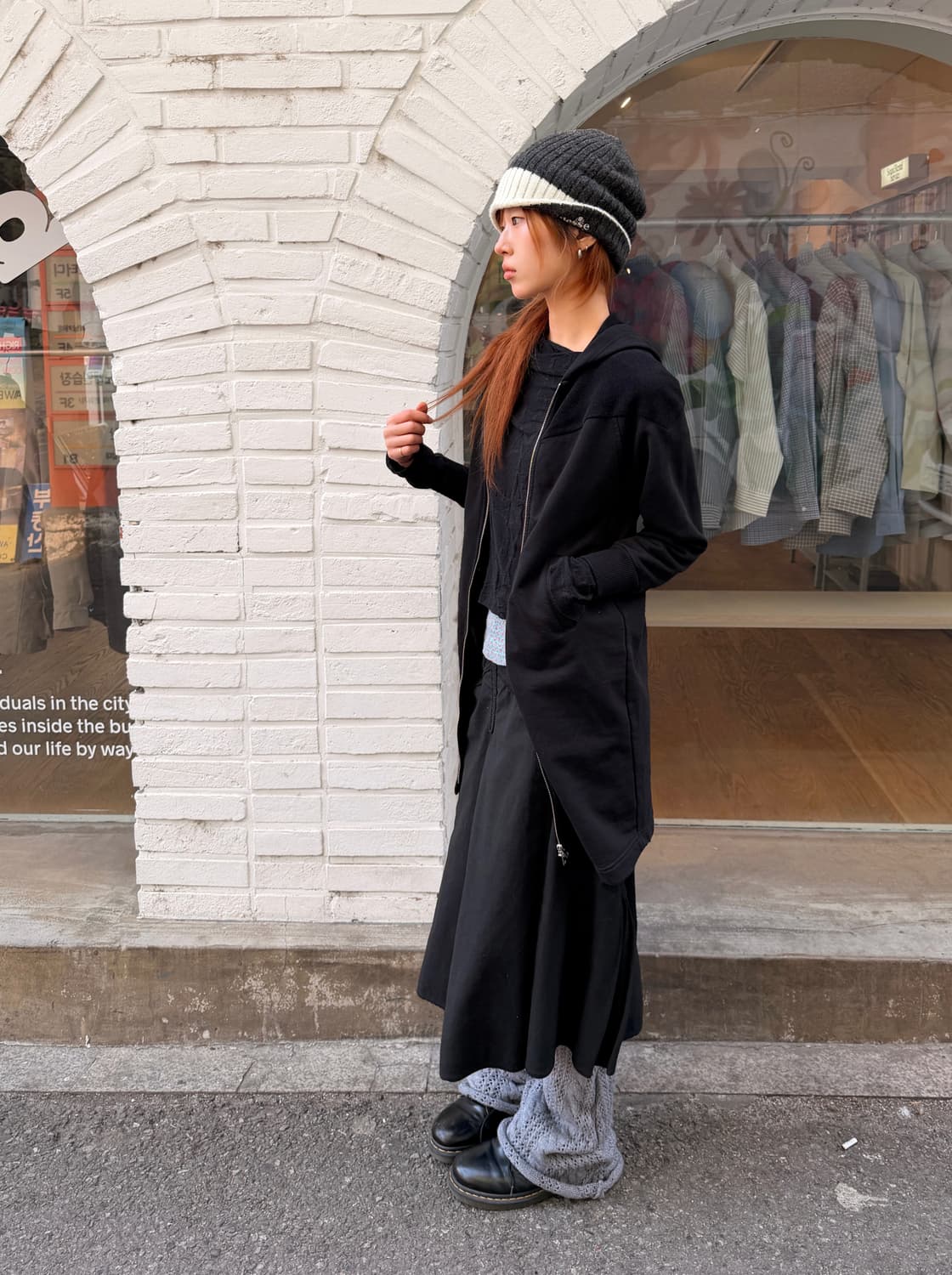 디젤 별 패치워크 롱 원피스 후드집업 상품이미지2