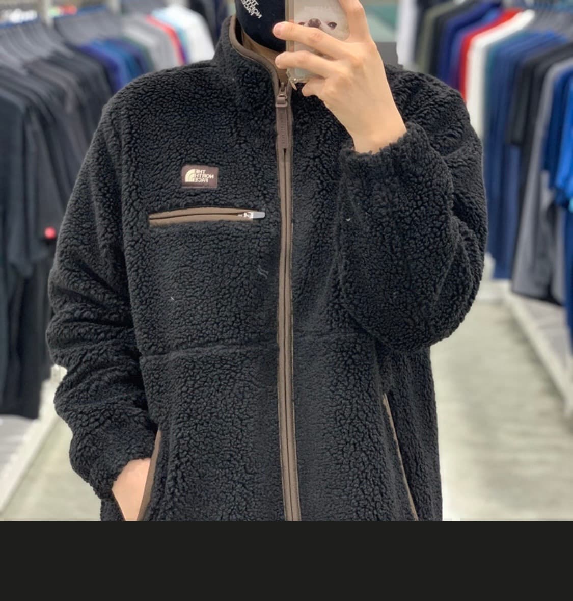 노스페이스 롱 플리스 코트 블랙 95 남녀공용 상품이미지3