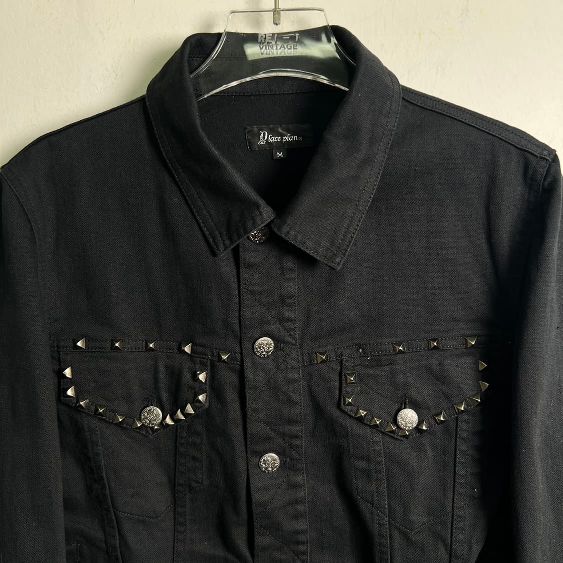jpn vtg 빈티지 블랙 스터드 데님 자켓 M 상품이미지5