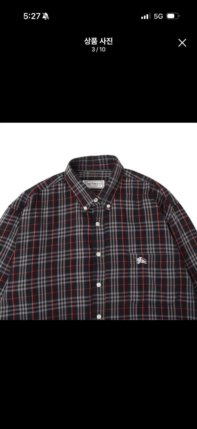 버버리 네이비 노바체크셔츠 판매합니다 상품이미지3
