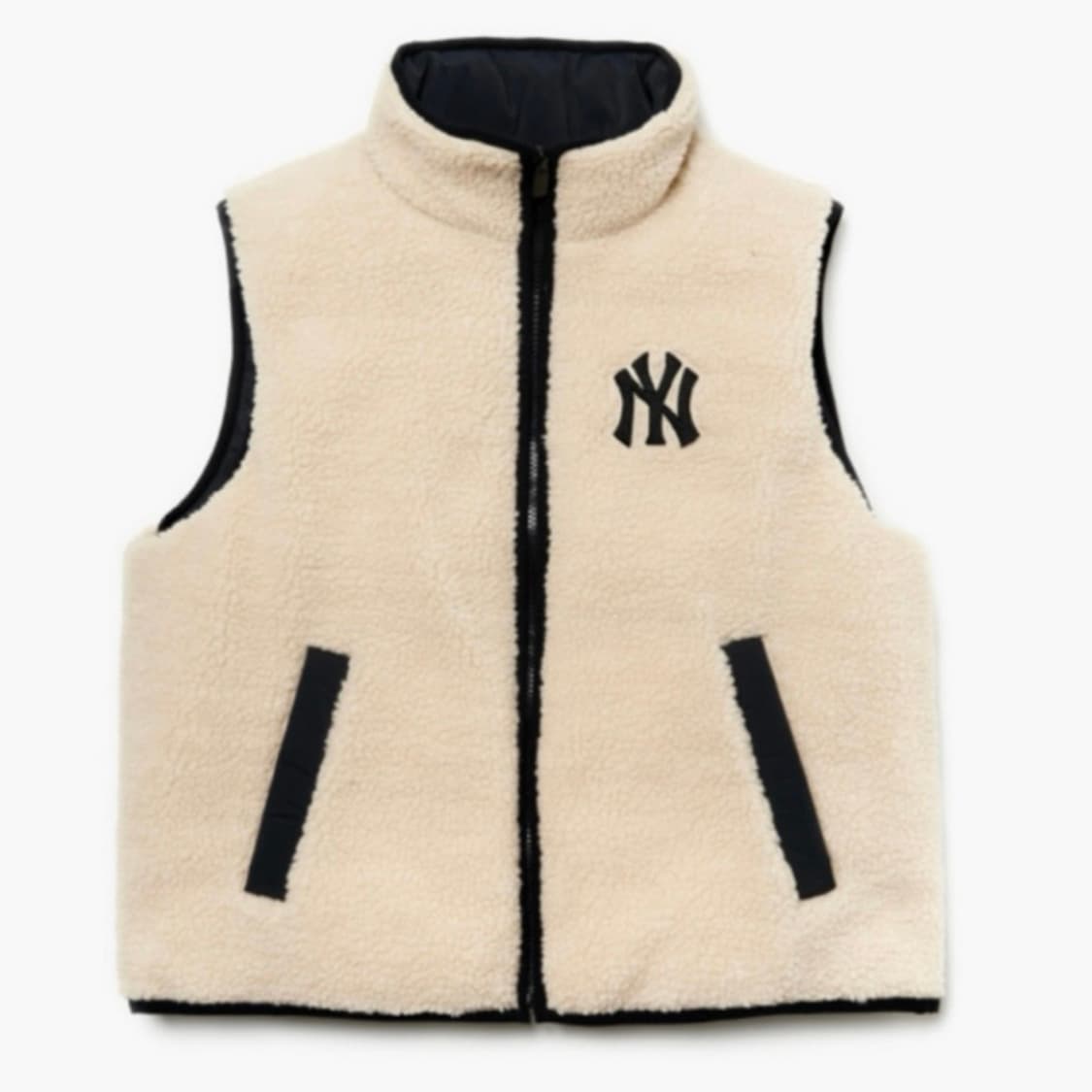 mlb 엠엘비 리버시블 양면 뽀글이 패딩 조끼 상품이미지1