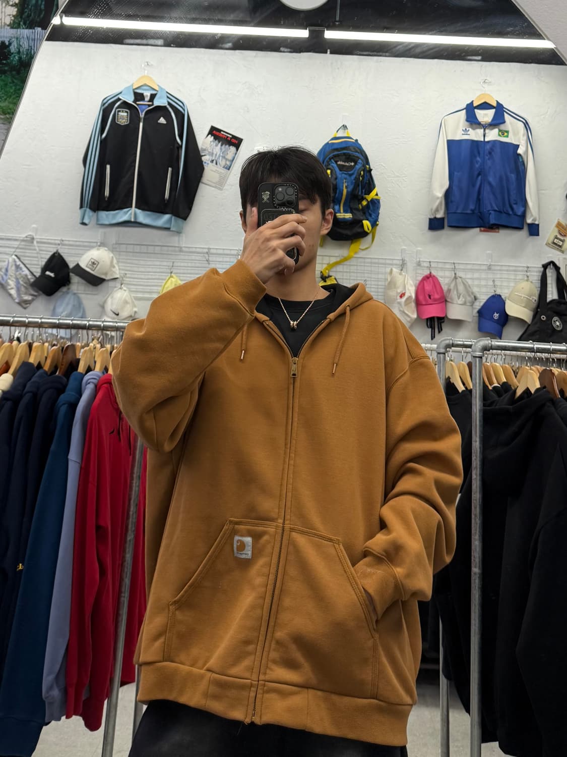 칼하트 써멀 브라운 후드 집업 빅사이즈 XXXL 추천 상품이미지1