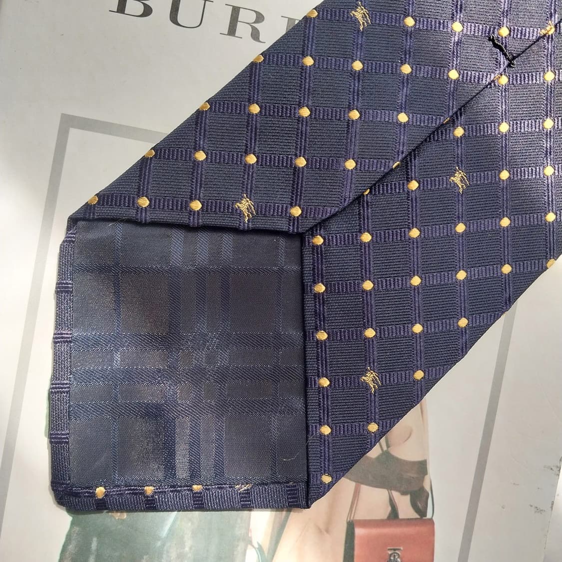 버버리 실크 도트 기마사 자수 넥타이 9.7cm A+등급 K2314 상품이미지5