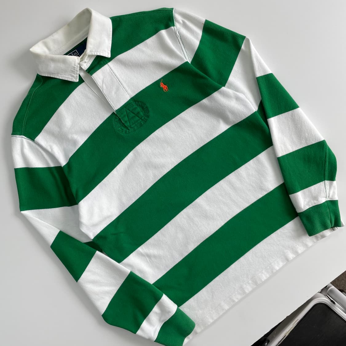 Polo 폴로 랄프로렌 화이트 그린 아이코닉 럭비티 상품이미지2