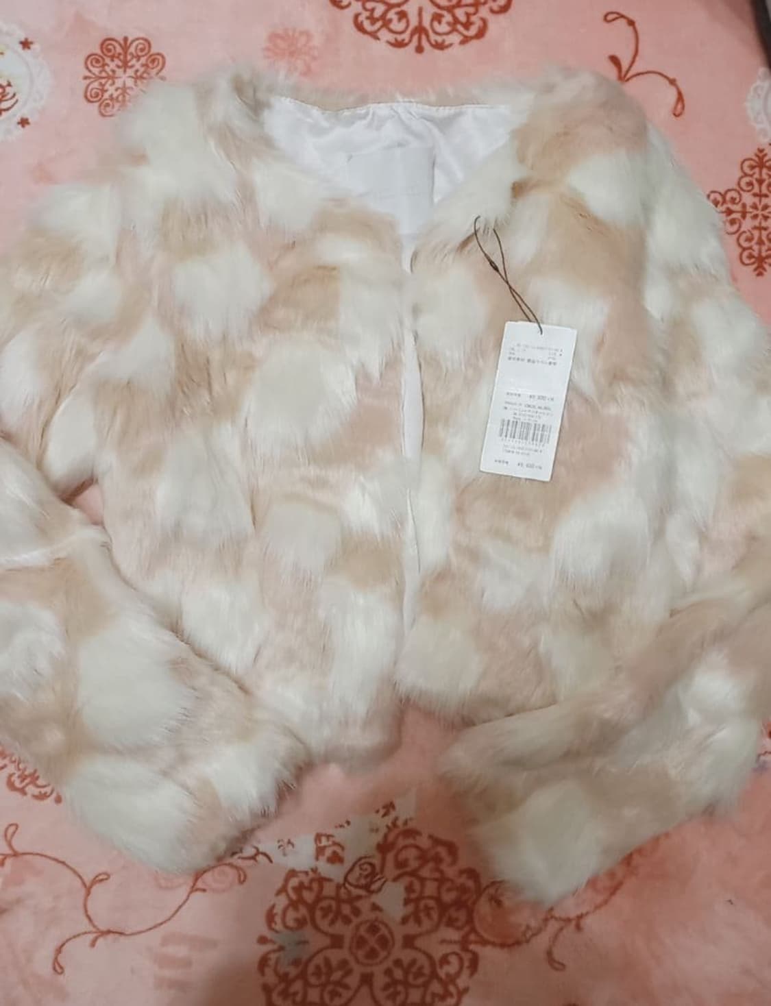 세실맥비 핑크화이트 퍼자켓 코트 m 상품이미지1