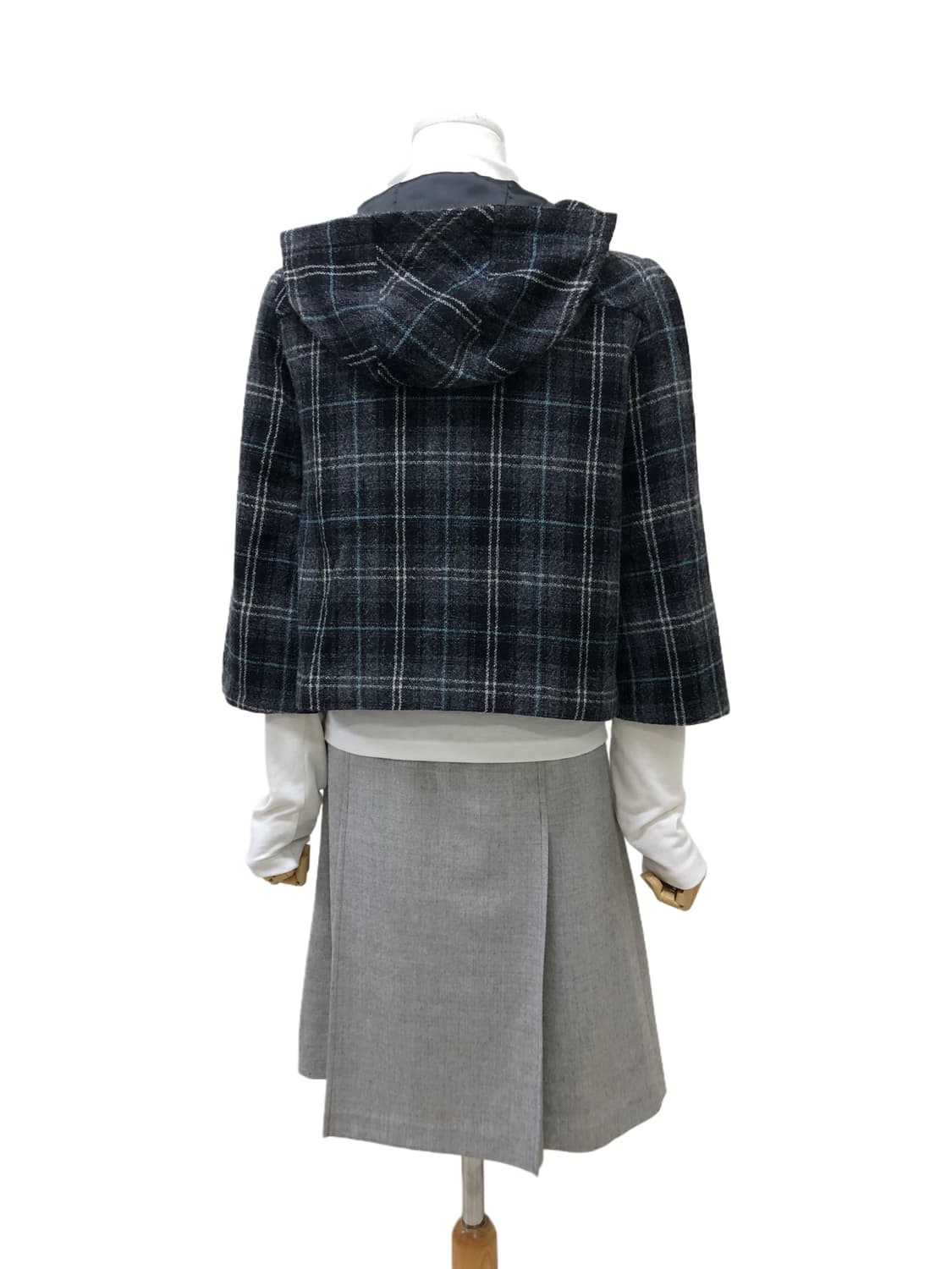 체크 떡볶이 더플 숏 코트 상품이미지8