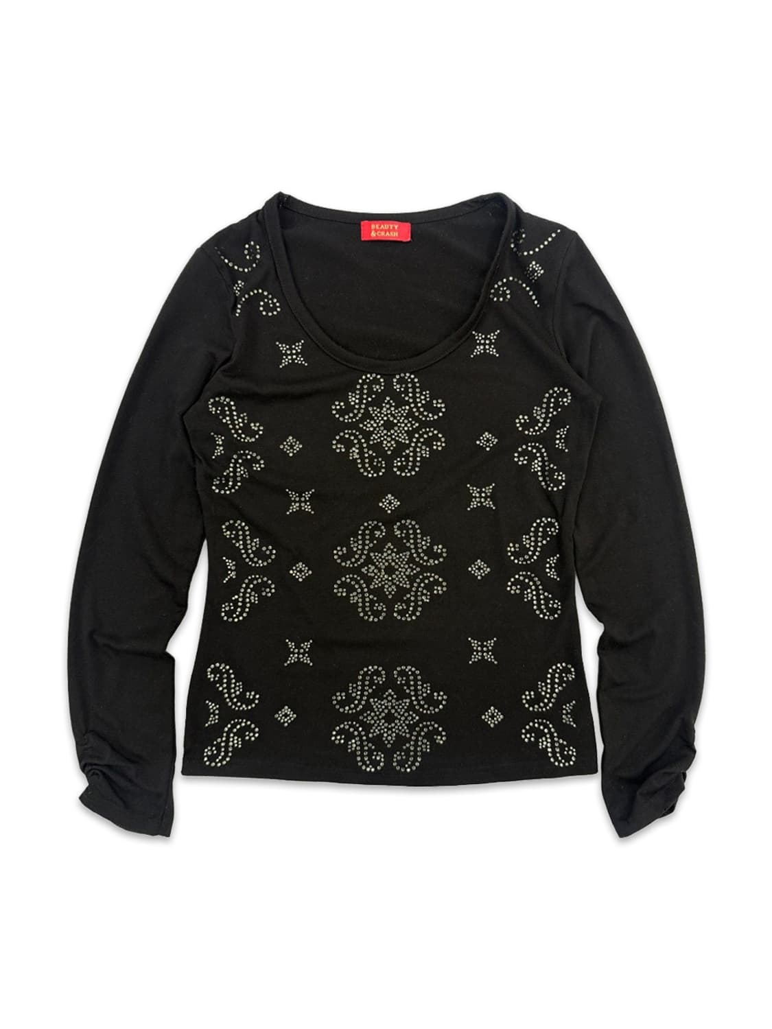 빈티지 BEAUTY&CRASH 블랙 핫픽스 셔링 긴팔티 상품이미지1