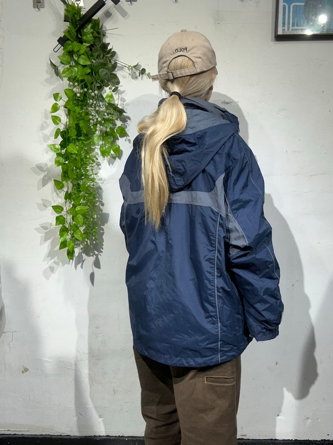 콜롬비아 네이비 내피 후리스 아웃도어 바람막이 고프코어 트랙 자켓 M 상품이미지3